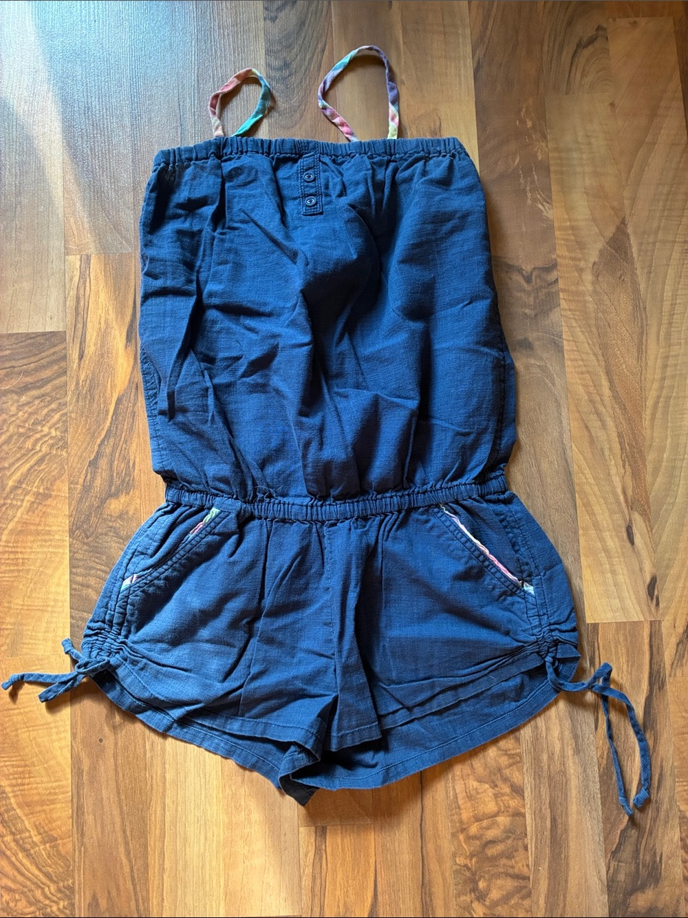 Hollister Navy Blue Girls' Casual Romper Shorts with Straps